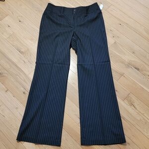 Chico's workwear office pants striped wide legged trousers